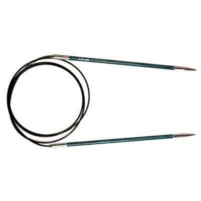Image of KnitPro KP29092 Royale: Knitting Pins: Circular: Fixed: 80cm x 3.25mm, Birchwood, brass, Multi Colour, 3.25mm
