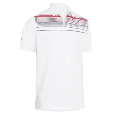 Image of Callaway Golf Mens Energized Stripe Polo Shirt Bright White M