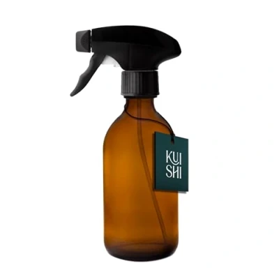 Image of Kuishi Brown Amber Glass Spray Bottle [300ml, Pack of 1], Empty Bottles for Cleaning, Mist use as a Plant Mister and Gardening (BPA Free)