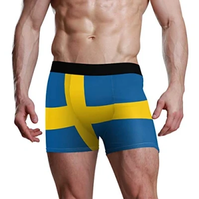 Image of FANTAZIO Men&#039;s Boxer Brief Flag of Sweden Mens Underwear