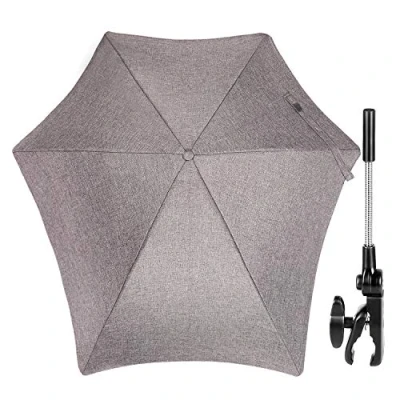 Image of ZjRight Pram Parasol,Baby Strollers Umbrella, 70cm Universal Parasol 50+ UV Baby and Infant Sun Protection Umbrella for Pram, Stroller, Pushchair Buggy Light Grey