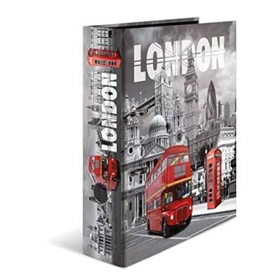 Image of HERMA Lever Arch File Trend Cities with London Motif, A4, 70 mm Spine, Inner Print, 1 Folder