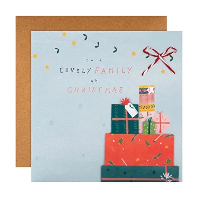 Image of Hallmark Christmas Card for the Family Wrapped Presents Design, 25558885, Multicoloured