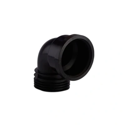 Image of Plumbing Drain Adaptor 4&quot; PVC Soil Clay CAST Iron Black 90 Bend McAlpine DC90 BL