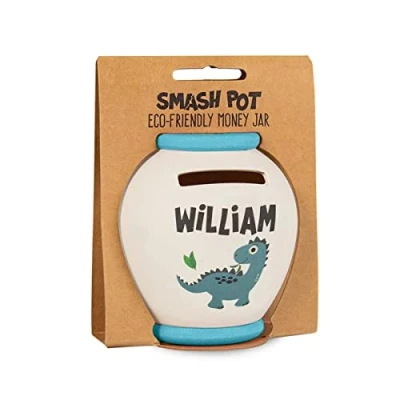 Image of History &amp; Heraldry Personalised Bamboo Smash Pot Money box (William)