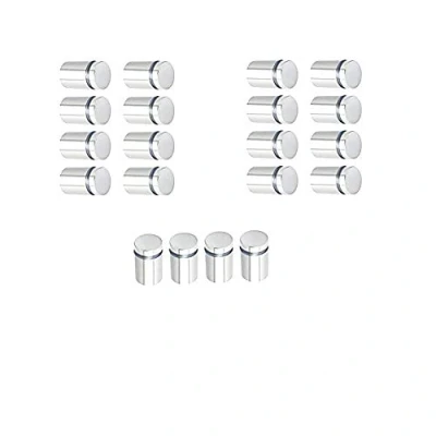 Image of 20PCS (12x20mm) Silver Stainless Steel Advertising Screw Glass Standoff Fixings Bolts Holder Sign Advertisement Nails Hardware Mounts Screws Frameless Clamp for