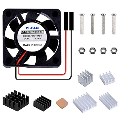 Image of GeeekPi Raspberry Pi 4 Quiet Fan 30x30x7mm 3007 DC 5V 3.3V Brushless CPU Cooling with Heatsink for 4B/3B+/3B &amp; Zero/Zero W Retroflag NESPI CASE Plus (1 Pack)