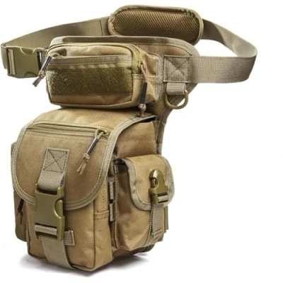Image of ANTARCTICA Multifunctional Drop Leg Bag Tactical Military Thigh Hip for Motorcycling Hiking Traveling Fishing (Tan Brown)