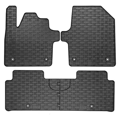 Image of AUTO STYLE Set of Rubber Mats Compatible with Kia EV6 2021 (3 Piece + Mounting System), Black