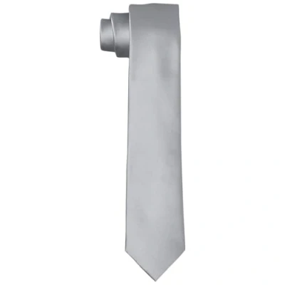 Image of DonDon ties for men handmade silk look 6 cm Silver