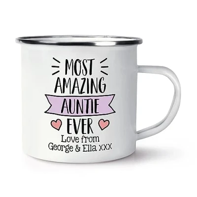 Image of Personalised Most Amazing Auntie Ever Love from Enamel Mug Cup