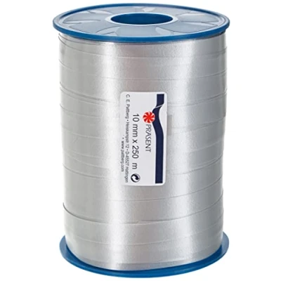 Image of C.E. Pattberg AMERICA Gift curling Ribbon silver, 273 yards of balloonribbon for Wrapping, 0.39 inches width, Accessories Decoration &amp; Handicrafts, Presents