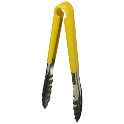 Image of Genware NEV CCT23Y Colour Coded Tong, Stainless Steel, 23 cm, Yellow