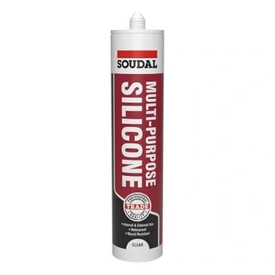 Image of Soudal Trade Multi Purpose Silicone Sealant Mould Resistant Waterproof 290ml (Clear)