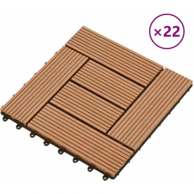 Image of vidaXL 22 pcs Decking Tiles 30x30 cm 2 sqm WPC Black