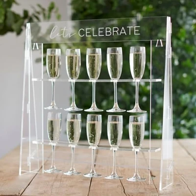Image of Ginger Ray Acrylic Drinks Wall Stand Holder for Weddings, Parties &amp; Hen Parties,White
