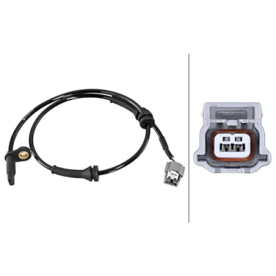 Image of 479104BA0A, 479104CB0A, 479104CE0A ABS Sensor HELLA 6PU 358 218 761 Hall 2 pin connector 710mm NISSAN: Qashqai 2, X Trail