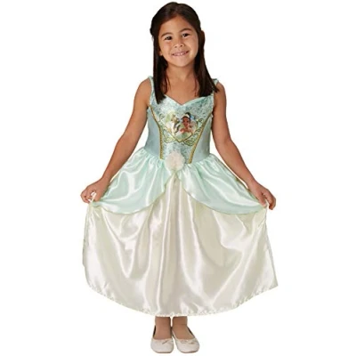 Image of Rubie&#039;s Official Disney Princess Sequin Tiana Classic Costume, Childs Size Small Age 7 8 years, Height 128 cm