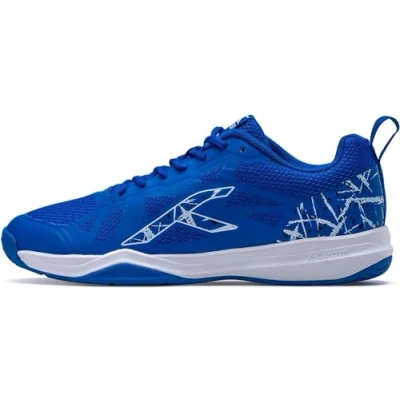 Image of HUNDRED Men&#039;s Blade Non Marking Shoes Badminton, Blue/White, 7 UK