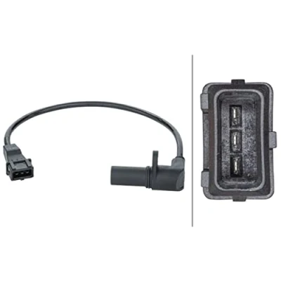 Image of 10456118, 12498965, 25182450 Impulse Sensor HELLA 6PU 013 122 951 3 pin connector Inductive with seal ring CHEVROLET: Aveo / Kalos Hatchback