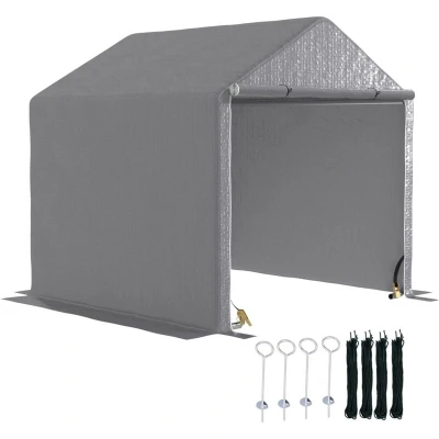 Image of Outsunny 6.5&#039; x Temporary Garden Shed Storage Tent Grey 84C 140V01GY