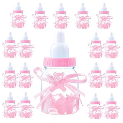 Image of Jonami Girl Baby Shower Party Favours Decoration Set, 18 Pink Feeding Bottle Sweets Favour Box for Newborn Baptism Mother to Be (4cm*4cm*9cm) 18Pcs