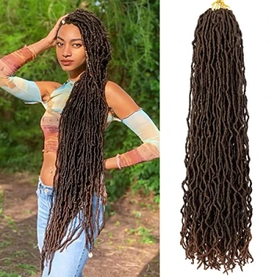 Image of 1 Packs Faux Locs Crochet Hair 36 Inch, Nu Hair, Wavy Short Braids Dreadlocks (20 Roots/Pack) #T1B/30