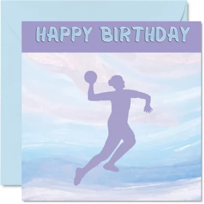 Image of Sport Birthday Cards for Women Girls Handball in Boxing Card Friend Sister Daughter Niece Teammate, 145mm x Athlete Greeting