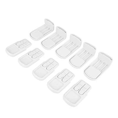 Image of Fdit Baby Protect Safety Locks Cabinet Drawer Door Children Start Lock Test White Black Brown 5pcs (White)