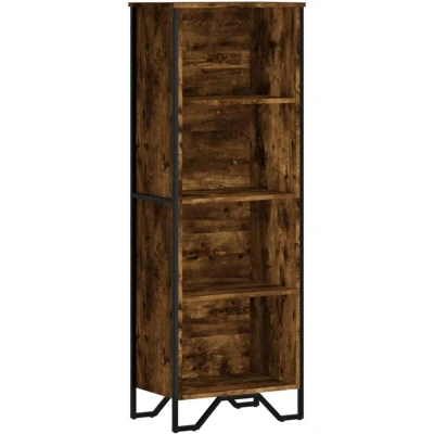 Image of vidaXL Bookcase Smoked Oak 50x31x137.5 cm Engineered Wood