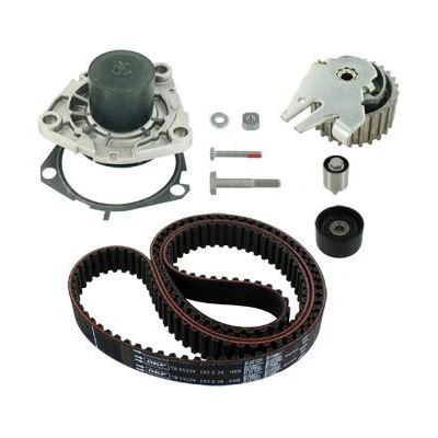 Image of VKMA05124, VKPC85101 Water Pump + Timing Belt Kit SKF VKMC 05124 with gaskets/seals 193 trapezoidal tooth profile Plastic VAUXHALL: Astra Mk6 GTC