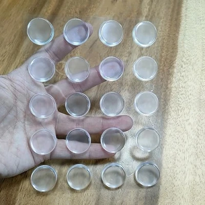 Image of Uni Fine 𝟐𝟐 𝐦𝐦 Elastic Buffer Transparent, Furniture Rubber Self Adhesive Protective Stop Damper Bumper Pads for Door