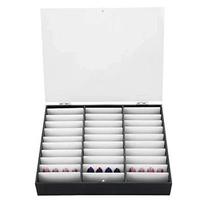 Image of Nail Art Tips Display Box, Empty Storage Box Fake Case Organizer Holder Decoration Container(Black)