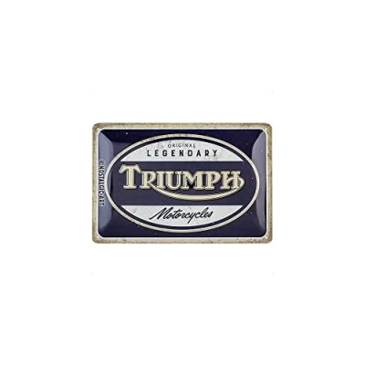 Image of Nostalgic Art Retro Tin Sign 20x30cm Triumph Legendary Motorcycles Gift Idea For Bikers Metal Vintage Design