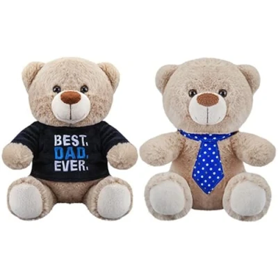 Image of Best Dad Ever Assorted Bear With T Shirt/Tie (20.32cm) 1 Pack Stylish &amp; Thoughtful Design, Perfect For Dad&#039;s Birthday, Appreciation Any Special Occasion