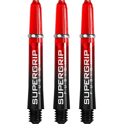 Image of Harrows Supergrip Fusion Stems with Machined Rings Short 1 set (3) (Black &amp; Red)