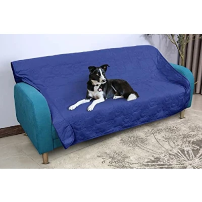 Image of Pawsee Waterproof Dog Blanket for Couch, Washable Pet Couch Cover, Non slip Bed Sofa Furniture Protector Mat 203 x 152 cm Navy