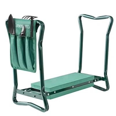 Image of Garden Kneeler With Handles,2 in 1 Soft Foam Kneeling Pad,Portable Seat Removable Tool Pouch,Folding Padded Kneeler,Lightweight Gardening Stool Bench for