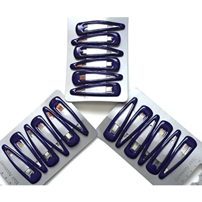 Image of 18 x Purple Sleepy Clips/ Snap Hair Clips School Colours