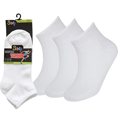 Image of 24 Pairs White Mens Trainer Socks 6 11