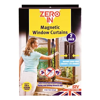 Image of Zero In Magnetic Insect Curtains for Windows Twinpack 130 x 150cm Washable, UV Resistant Protects Homes from Insects and Flies