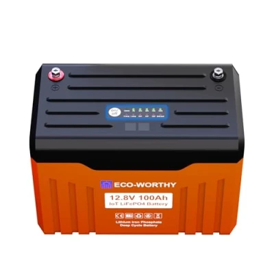 Image of ECO WORTHY 12V 100AH​ Bluetooth LiFePO4 Lithium Battery, 100A BMS with Low Temp Protection, 10 Years Lifetime, for RV,Solar Off Grid,Home Energy, Camping, Trolling Motor,Campervan,Boat