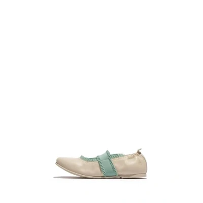 Image of Fly London Women&#039;s GECH253FLY Flat, Offwhite/Spearmint, 3 UK