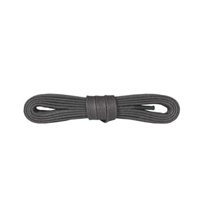 Image of Kaps Fancy Waxed Flat Shoe Boot Laces, 100% Finest Cotton, Colorful Fashion, 5 mm 0.19 inch Width, Many Colours And Lengths, Made in Europe (75 cm 29 4 eyelet pairs / 84 Dark Grey)