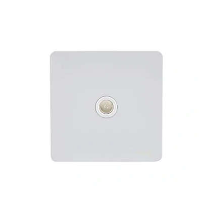 Image of Schneider Electric Ultimate Screwless Flat Plate Single TV/FM Aerial Socket, GU7410WPW, Painted White with Insert