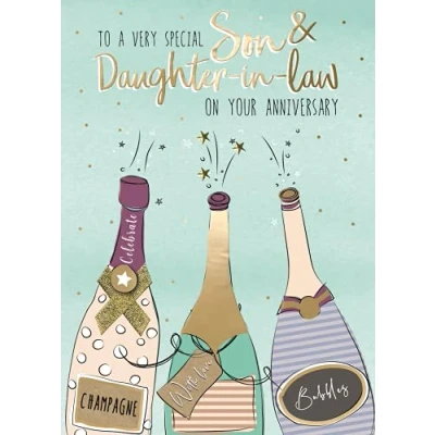 Image of Just To Say Son &amp; Daughter In Law Embellished Anniversary Greeting Card Cards JT235