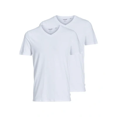 Image of Jack &amp; Jones Jacbasic CREW NECK TEE 2 PACK Undershirt, Men&#039;s, Size: Small, White