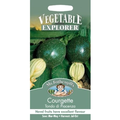 Image of Mr Fothergill&#039;s 21818 Vegetable Seeds, COURGETTE Tondo di Piacenza