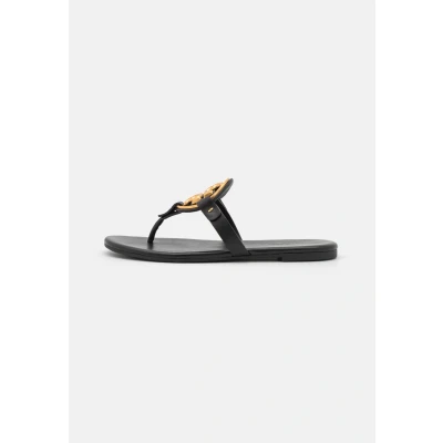 Image of Tory Burch Metal Miller SOFT Tbar sandals, Women&#039;s, Size: 3.5, Perfect black Leather