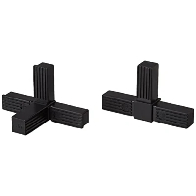 Image of cyclingcolors Square Tube connectors 2 or 3 Way 20x20 25x25 30x30 20mm 25mm 30mm Plastic Joint Shelf Holder (X (25mm))